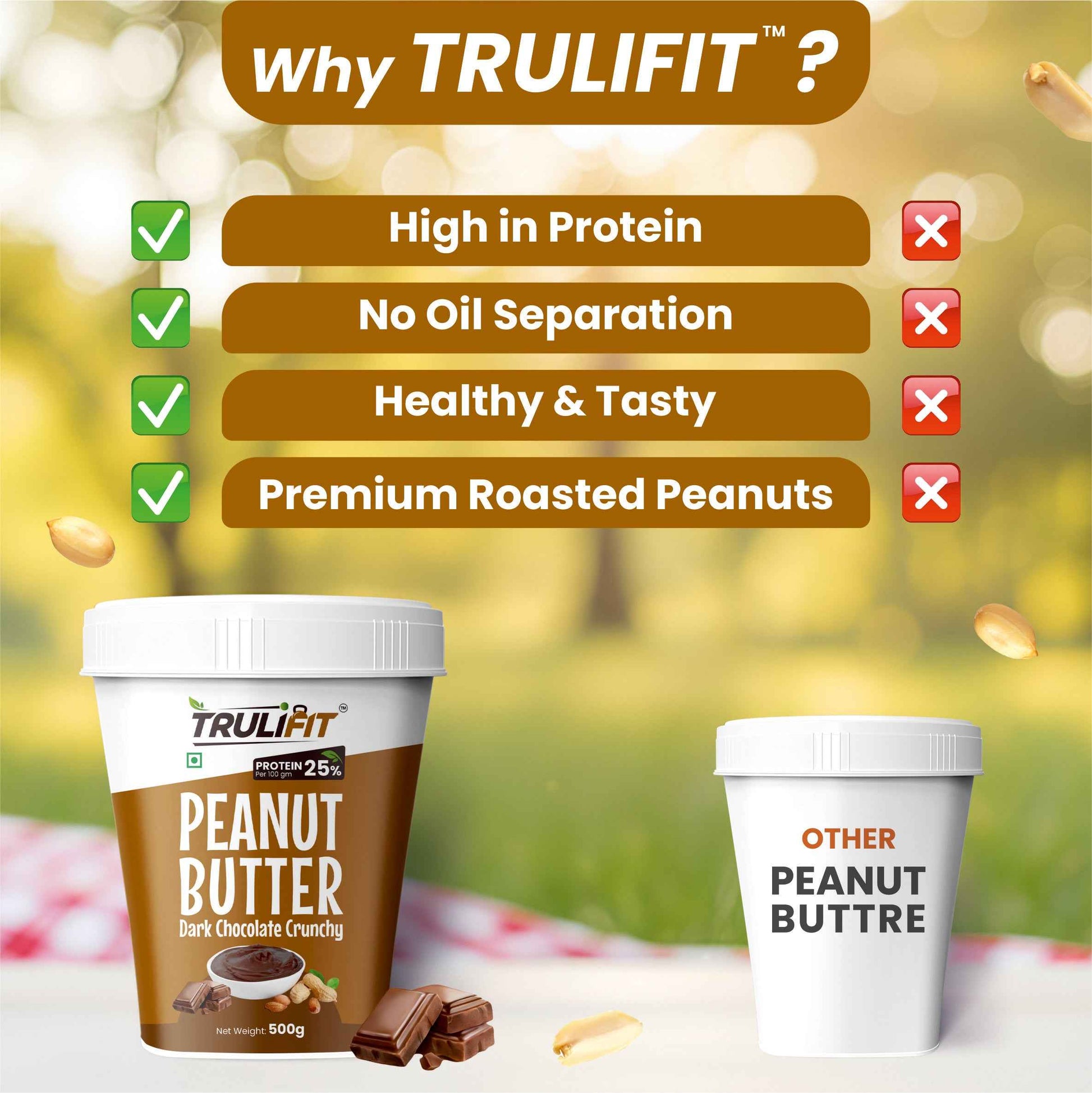 High Protein Peanut Butter Spread with Dark Chocolate Crunchy Delight